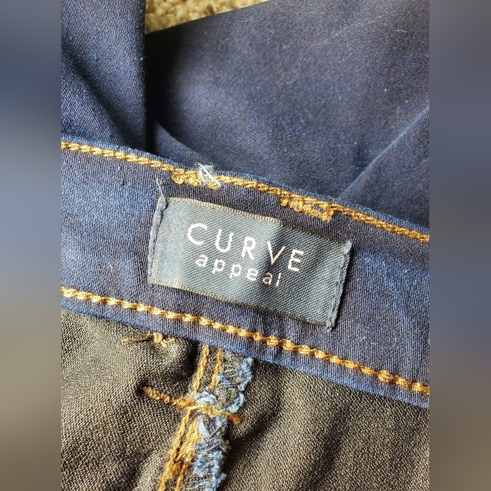 Curve Appeal Dark Wash High-Rise Essential Skinny Jeans Women's Size 14/32 NWOT - Picture 9 of 16